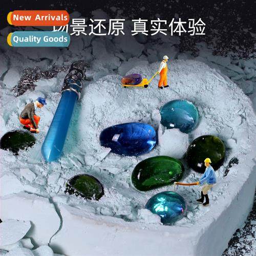 Gemste necklace archaeology digging toys fossil children hma