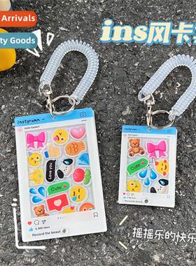 High-color ins photo frame acrylic sting card keychain penda