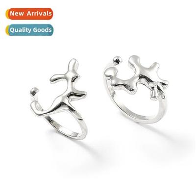 New Alloy Irregular Ring Couple Ring Small Fragrance Wind Ni