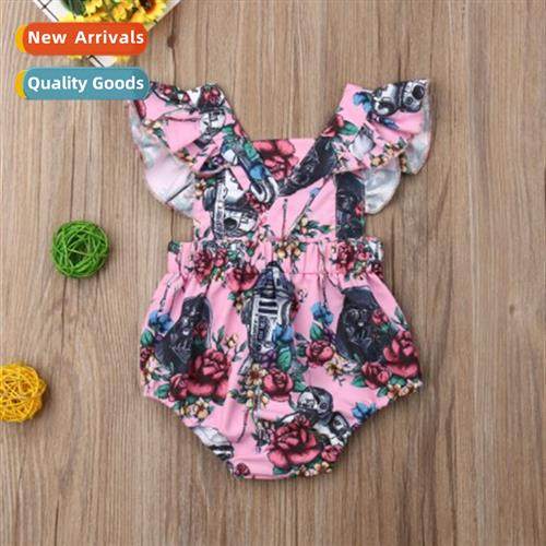 2022 Infant Girls Floral Bodysu Carto Crawling Su