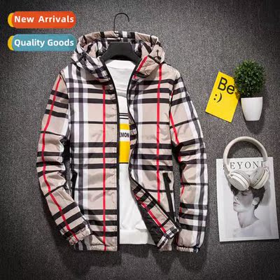 Cott mens cott thickened jacket plaid striped plaid fall and