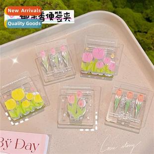 Transparent Organizer Clip Small Binder File Square Cy Acryl