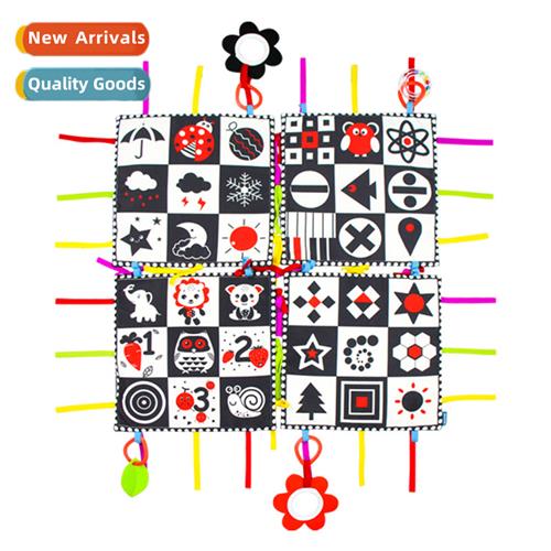 New baby black, whe  red splicing square towel crawling mat
