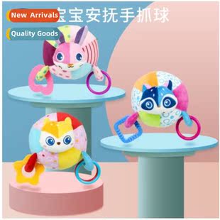 Baby rattles bells soothing ball baby cognive plush soothing