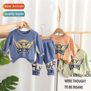 sleeved new baby set sweater carto boys fall 2023