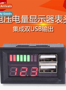 Car 12V Battery Voltage Display Meter Head Dual USB Output 5