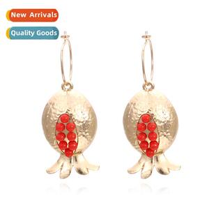 Fashi simple zinc alloy earrings persalized wild inlaid rice