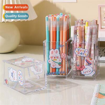 Childrens student statiery pencil holder transparent acrylic