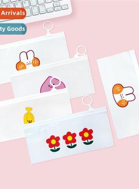 ins wind pull ring zipper bag students cute carto statiery p