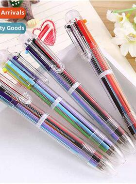 Creative cute carto multi-color ballpoint pen six-in-e click