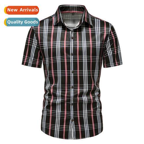 2022 new European size mens fashi business beach short-sleev