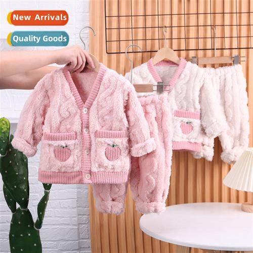 Womens baby fall  winter facecloth pajamas two sets  padded