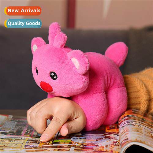 Cute ltle beaver snap ring plush toy bracelet carto doll wri