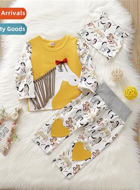 Girls spring  fall  2020 new n lg-sleeved py tassel print to