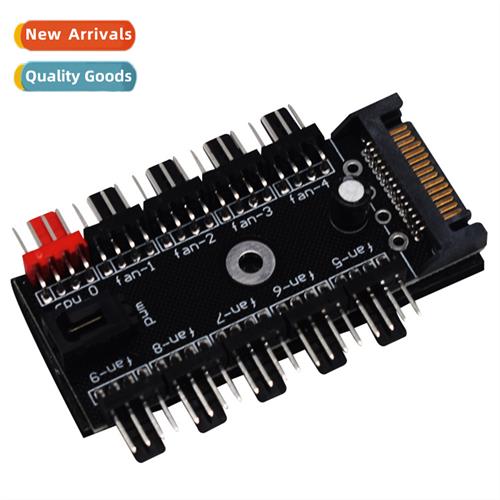 PC PWM Fan Synchrized 10-b Hub IDE SATA  Power  3 4PIN Fans