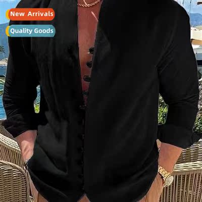 Mens Shirt Linen 2023 Butt Down Shirt Casual Shirt Everyday