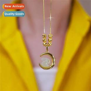 necklace steel field looking rabb Tanium jade