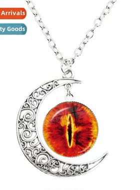 Drag Eye Necklace Evil Eye Round Clear Glass Caboch Mo Neckl