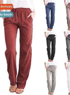 2022 Womens Spring  Summer New Womens Pants Pure Color Cott
