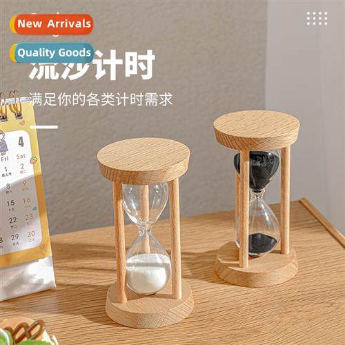 Creative 10 minutes three columns round wooden hourglass tim