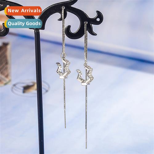 n zirc earrings female wave flower ear wire temperament lg s