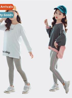 2023 girls casual thin secti bottoms Lycra cott elastic nine