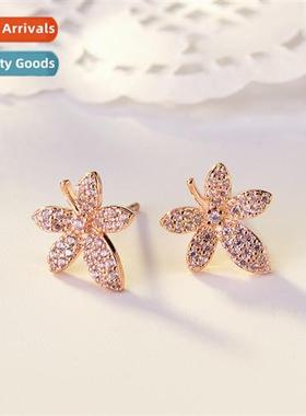 Japan  girl earrings sweet petal earrings niche  maple leaf
