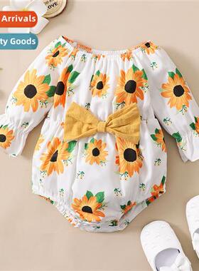 ins baby fall  winter  2022 new n baby girl sunflower flower