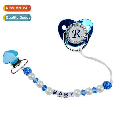 New clay crystal anti-drop chain wh diamd pacifier peach hea