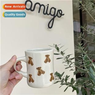 chocolate bear blogger ins wais style cream Korean Korea mug