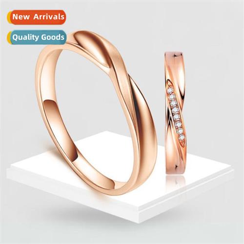 n 925 silver-plated brushed couple ring ring open rose gold