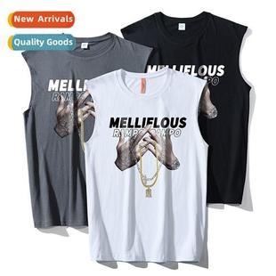 Black sports undershirt mens summer sleeveless t-shirt fness