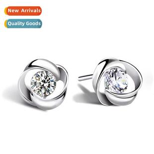 n 925 silver-plated rotating love earrings fashi temperament