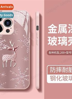 Apple glass cell phe case apple 14 anti-drop iphe 13 glass c