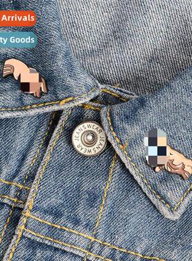 World Famous Creati  Adam Finger Brooch Drip Enamel Finger H