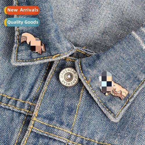 World Famous Creati  Adam Finger Brooch Drip Enamel Finger H