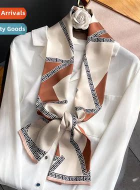 Korean versi   color blocking geometric imati silk small sil