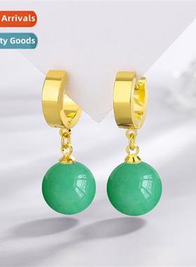Dgling jade earrings buckle female temperament chalcedy earr