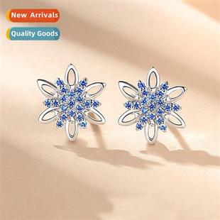 flower earrings set new micro hexagram niche 2022 female