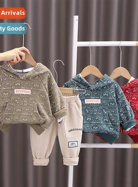 Childrens boys fall su two- set 2023 baby fall clothing clot