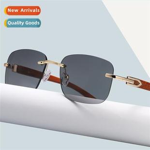 small frame grain famil sunglasses temples lens Wood ocean
