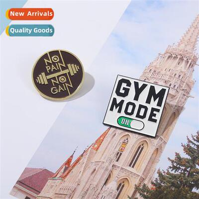 New letter series alloy brooch in is persalized ndy gym mode