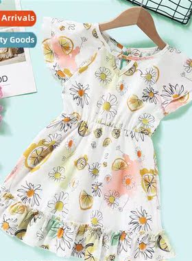 Girls Spring  Autumn 2021 new n sleeveless round neck floral
