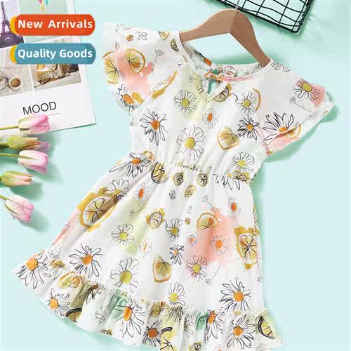 Girls Spring  Autumn 2021 new n sleeveless round neck floral
