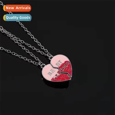 Best friend series necklace alloy pink oil drop best friend