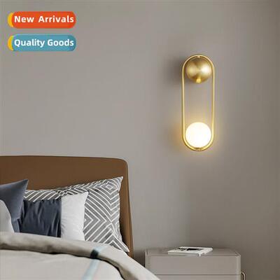 Postmodern light luxury glass orb wall lamp simple bedside l