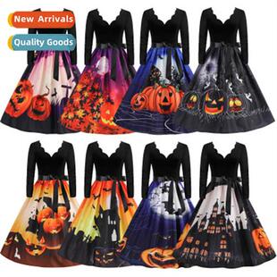 Actual Halloween 2023 One Neck Halter Ruffle Lg Sleeve Swing