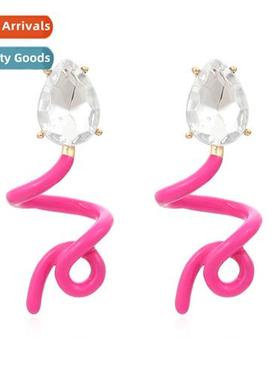 Persalized twisted spiral stud earrings versatile geometric