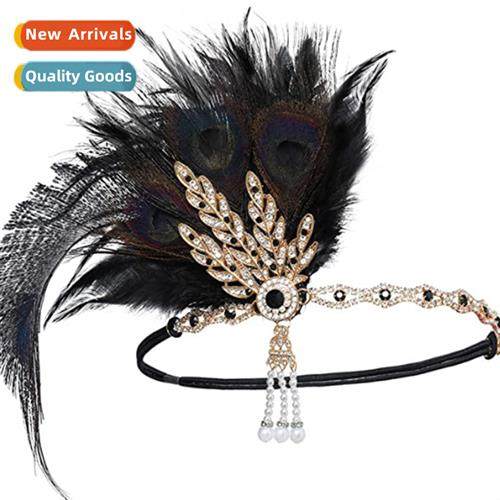 New Peacock Hair B Luxury Rhineste 1920s Era Gatsby Hair B O