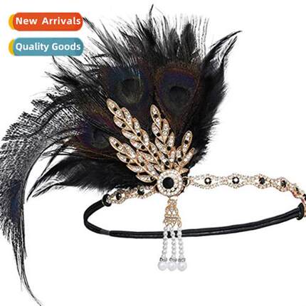 New Peacock Hair B Luxury Rhineste 1920s Era Gatsby Hair B O